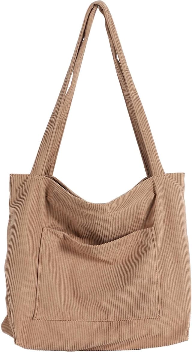 Thumbnail 6 de WantGor Women Corduroy Tote Bag (Strawberry Beige) – Large shoulder hobo bag with multi-pocket storage