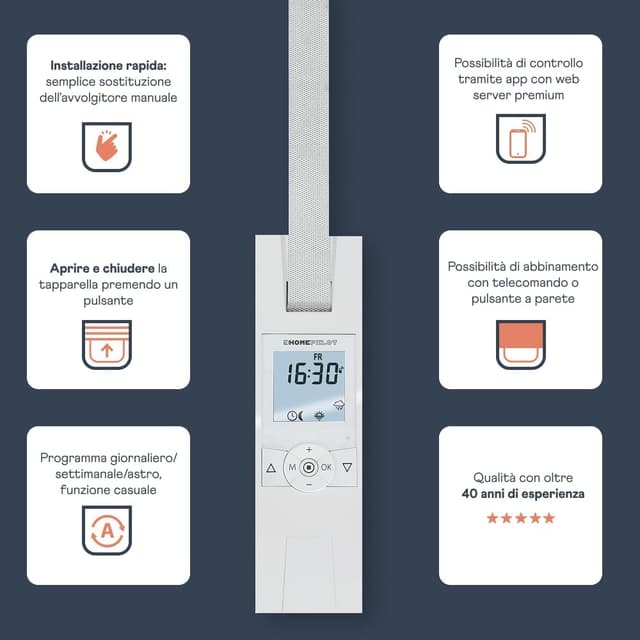 Detalle 2 de HOMEPILOT Avvolgitore RolloTron Premium Smart con controllo tapparelle a cinghia, trazione 45 kg