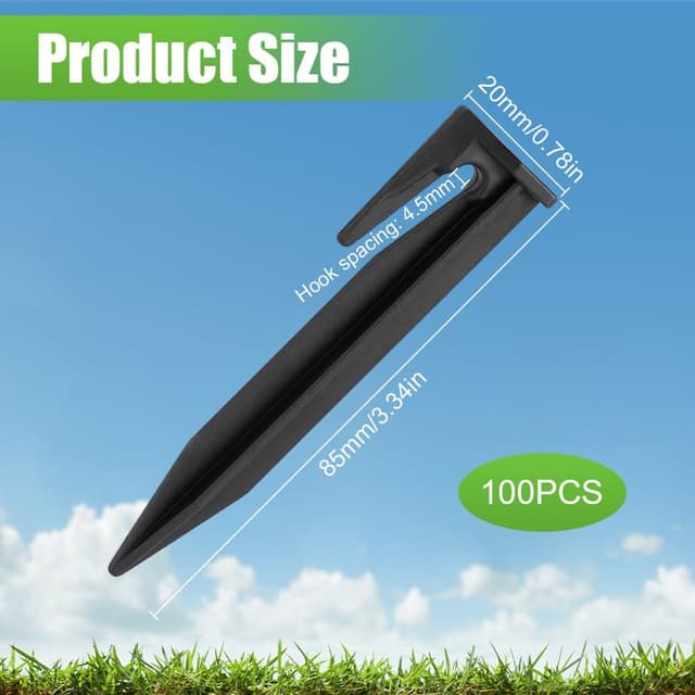 Detalle 2 de OFFCUP Ground Spikes for Robotic Lawnmower (100pcs) – Universal boundary cable ground anchors