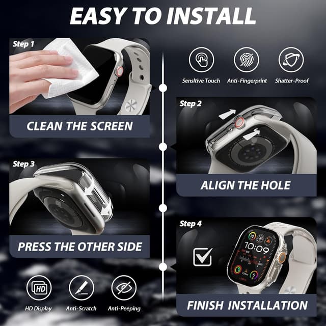 Detalle de Apple Watch privacy screen case 45mm