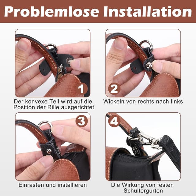 Detalle 2 de Longchamp Leder Schultergurt mit Einstelllänge