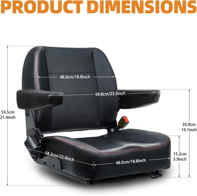Thumbnail 1 de TICSEA Universal Forklift Seat Fold Down 120°
