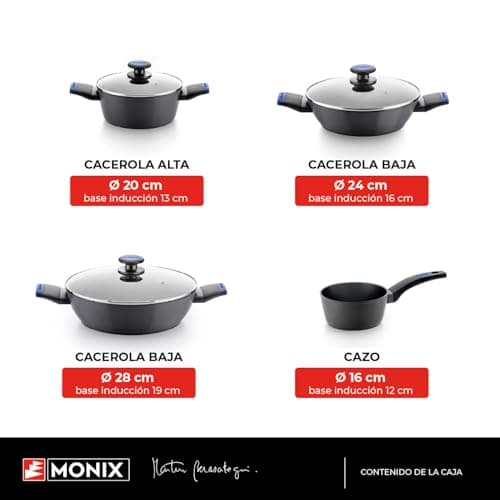 Detalle 2 de MONIX Martín Berasategui batería 7 piezas para inducción