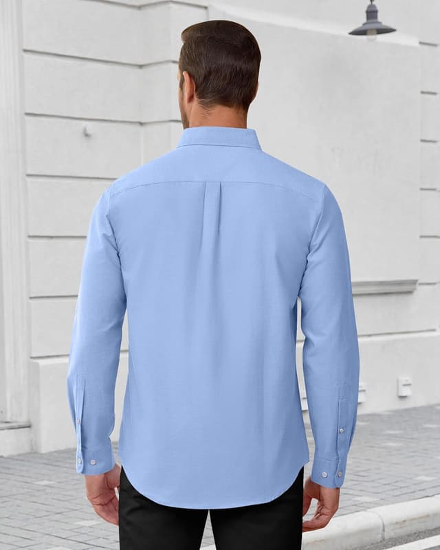 Detalle 2 de J.VER Oxford Herrenhemd bügelfrei Regular Fit (Langarm, Button-down, mit Tasche) aus Baumwolle