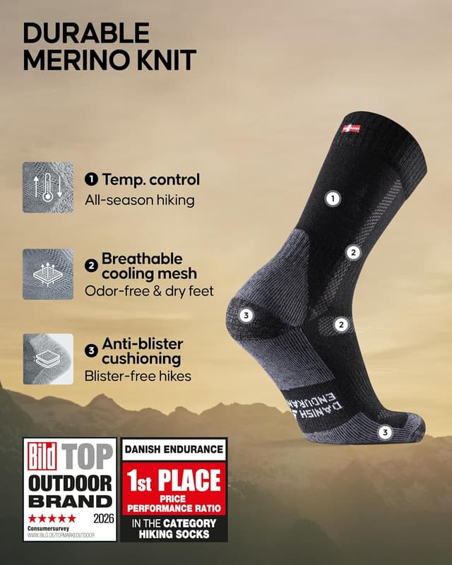 Detalle 2 de Danish Endurance Merino hiking socks