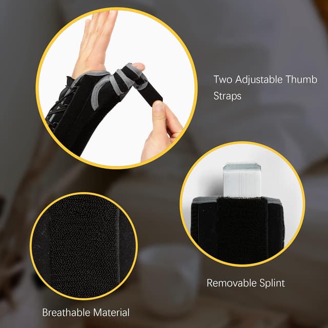 Detalle de BraceUP Quick Wrap Handgelenk- und Daumenbandage mit Daumenstütze (für links und rechts, Spica-Schiene)