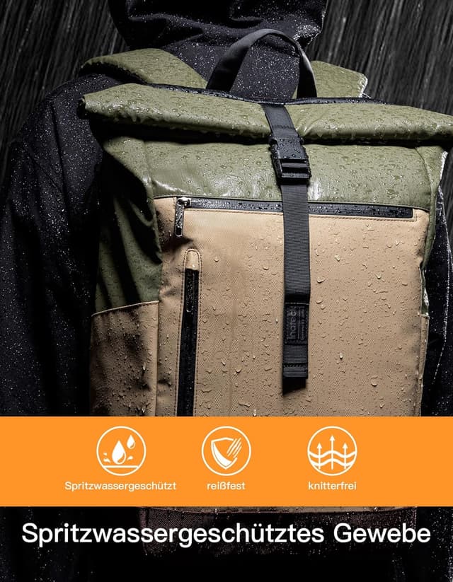 Thumbnail 4 de Inateck RollTop Rucksack 25–30L für Uni & Alltag