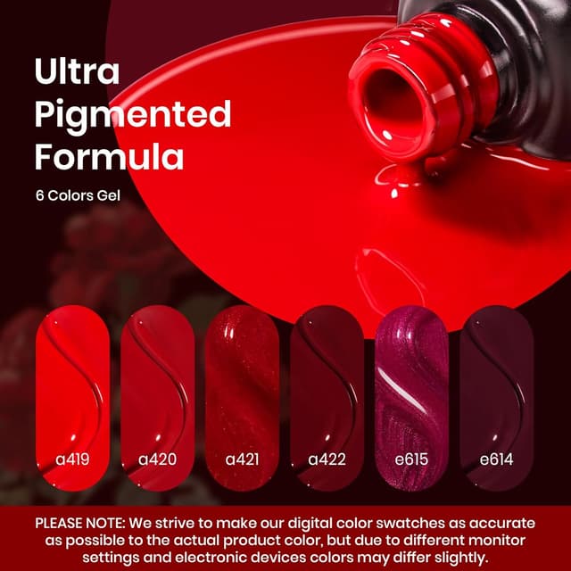 Detalle de Beetles Red Gel Polish Set 6 Colors ๐