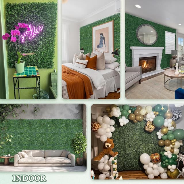 Thumbnail 6 de ODTORY Artificial Boxwood Wall Panels (20x20 inch, 14 pcs) for Privacy & Greenery Screens