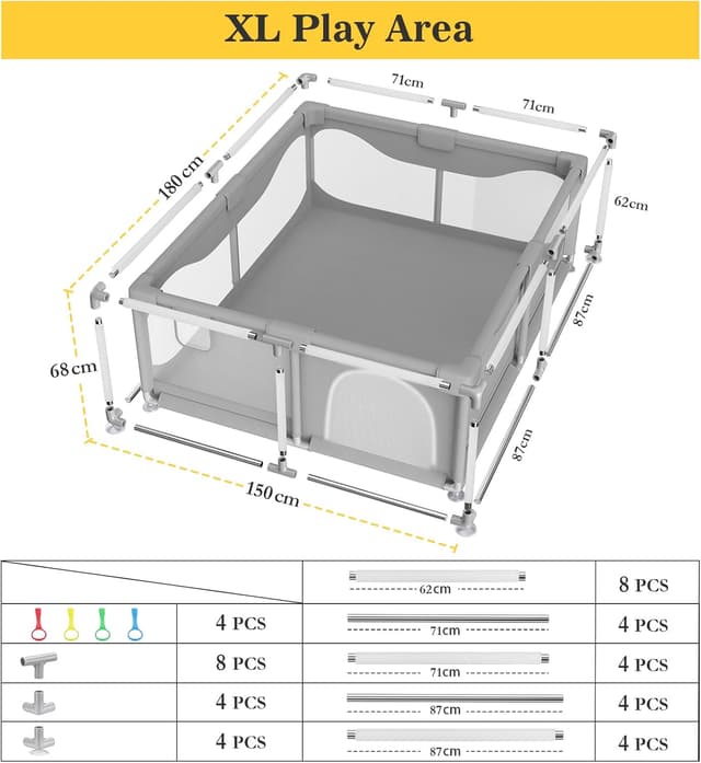 Thumbnail 2 de Box Bambini 150 x 180 x 68 cm Versione potenziata 2025