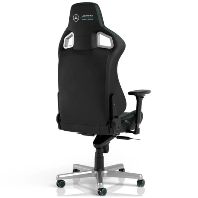 Detalle de Noblechairs Epic Cuero PU Mercedes-AMG Petronas F1 Team Silla Gaming Negra (Edición 2021)
