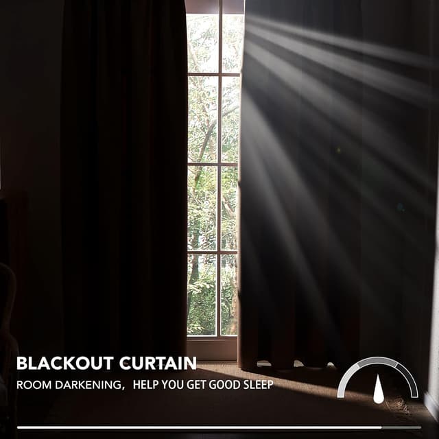 Detalle 2 de Deconovo super soft thermal insulated pencil pleat blackout curtains (2 panels) – black out light and help with temperature control