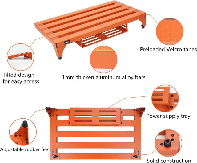Detalle de GOKKO GKA-22OR 22" Aluminum Guitar Pedalboard 🎸