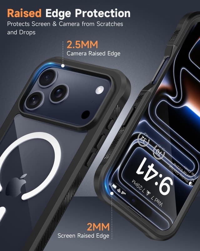 Detalle de Coque magnétique seacosmo pour iPhone 17 Pro 6,3” compatible MagSafe – noir