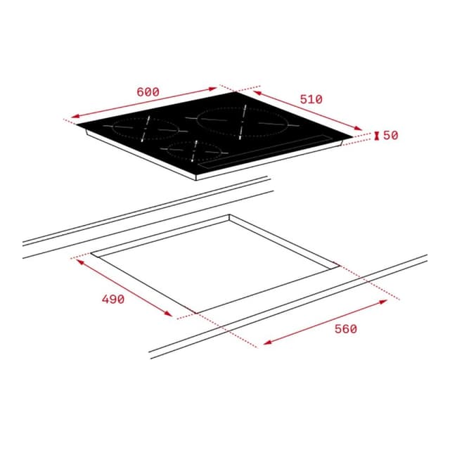 Detalle 2 de Teka IBC 63010 MSS Placa inducción 3 zonas 60 cm