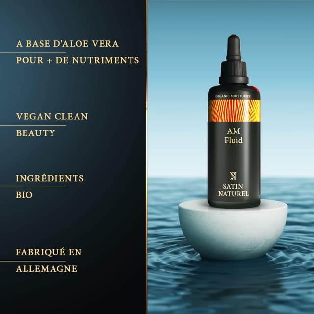 Detalle de Satin Naturel Crème hydratante visage 2-en-1 légère & primer bio à l’aloe vera, anti-âge vegan (50 ml)