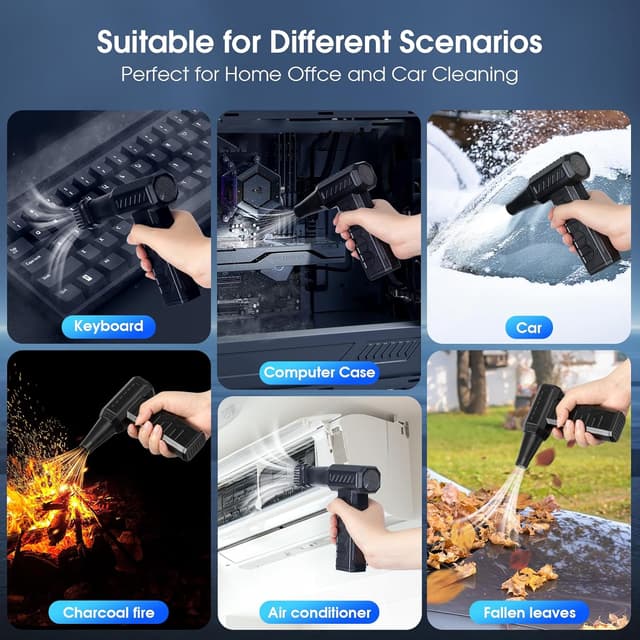 Thumbnail 6 de Famgoods Compressed Air Duster (150,000RPM) cordless electric mini blower with LED and 3 speed settings