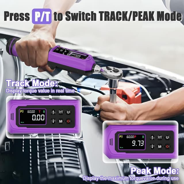 Thumbnail 4 de ANPUDS Clé Dynamométrique Numérique 3/8'' 0,9–60 Nm