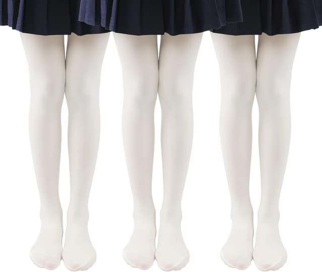 Detalle de EVERSWE Microfaser 40 DEN Kinder-Strumpfhose (3er Pack) für Mädchen – für Schule, Tanz & Alltag