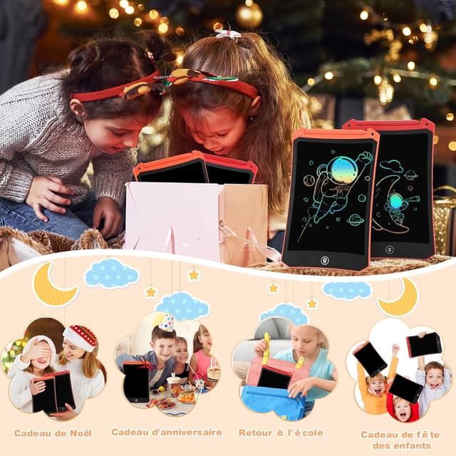 Thumbnail 6 de RaceGT Tablette de dessin enfant LCD 8,5 pouces ardoise magique (lot de 2) avec bouton d’effacement verrouillable