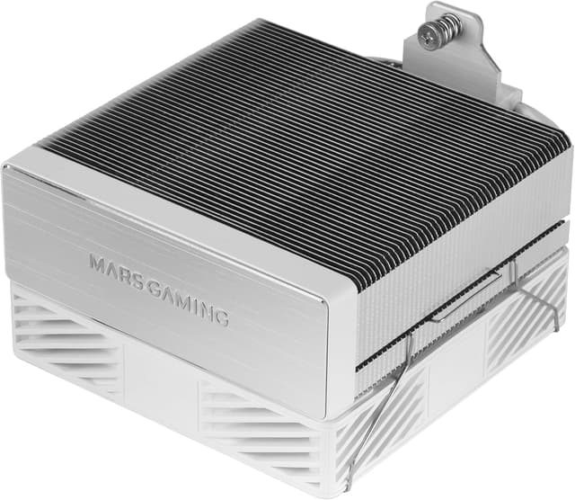 Detalle 1 de Mars Gaming MCPU-X4ARGB dissipatore CPU ARGB con ventola PWM 120 mm e 4 heatpipe fino a 220W TDP (bianco)