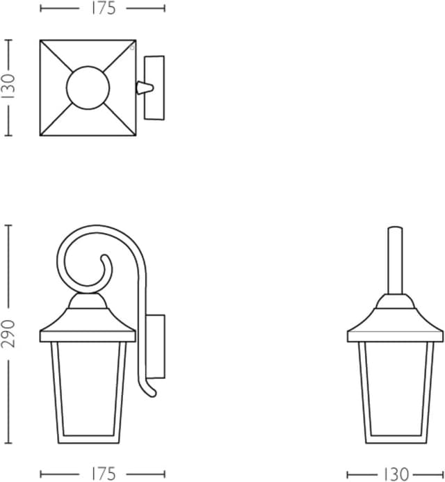 Thumbnail 4 de Philips Buzzard applique murale extérieure IP44