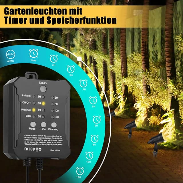 Detalle de COOLWEST Gartenstrahler Set 8er mit 20 m