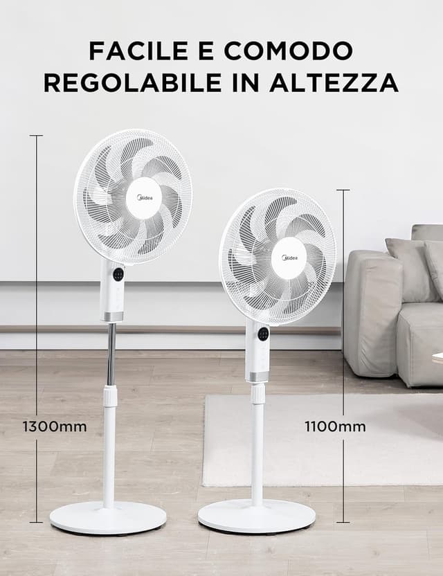 Thumbnail 6 de Midea MFS400R0APW ventilatore a piantana con telecomando, display LED e timer