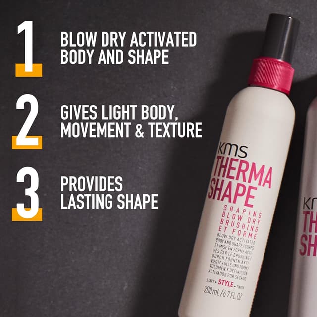 Detalle de KMS ThermaShape Shaping Blow Dry Spray (200ml) for volume, shape & heat protection