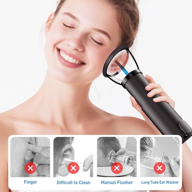 Detalle de ZonGym Electric Ear Wax Removal Kit with Retractable Ear Syringe and 4 Pressure Modes