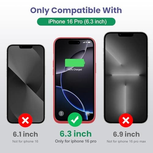 Detalle 2 de Feob Funda Batería para iPhone 16 Pro 🔋 7500mAh, Rojo