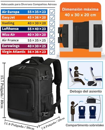 Detalle de KLOSTAIN mochila cabina 40x30x20 24L