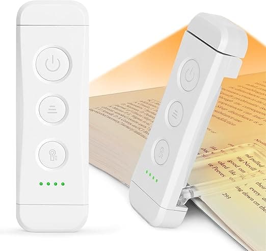 Detalle de Glocusent Luz de Lectura LED Recargable USB con Pinzas📖