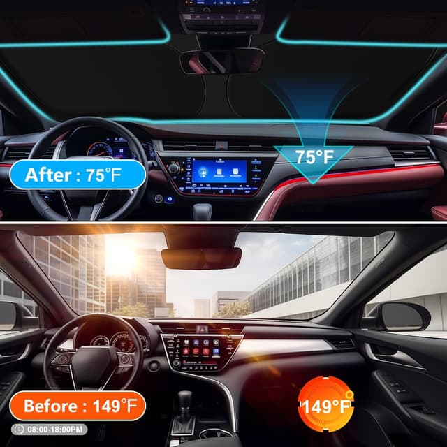 Detalle de SHINEHOME Camry sun shade 99% UV