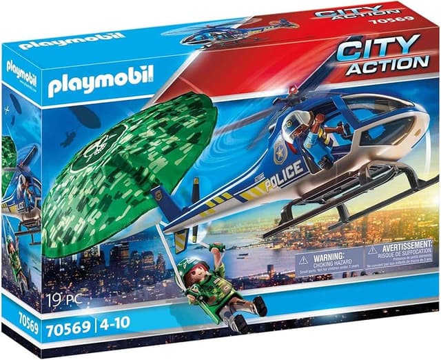 Detalle de PLAYMOBIL City Action 70569 Helicóptero Policía 🚁 Persecución Divertida