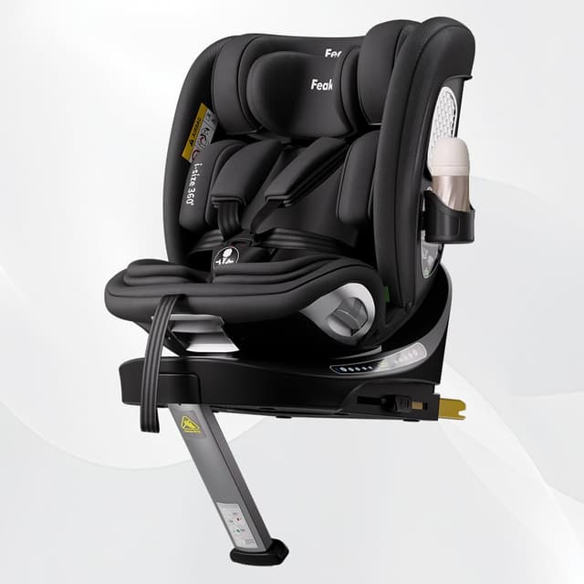 Detalle de Reboarder 360 Drehbar mit Isofix – 0–12 Jahre (40–150 cm) i-Size Kindersitz mit Getränkehalter, Liegeposition