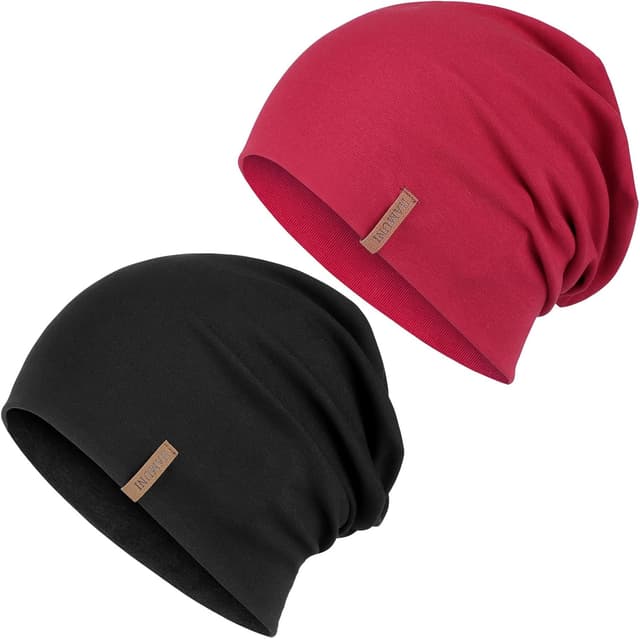 Detalle de Slouch Beanie Mütze aus Baumwolle (95%) – leichte, elastische Longbeanie für Damen & Herren