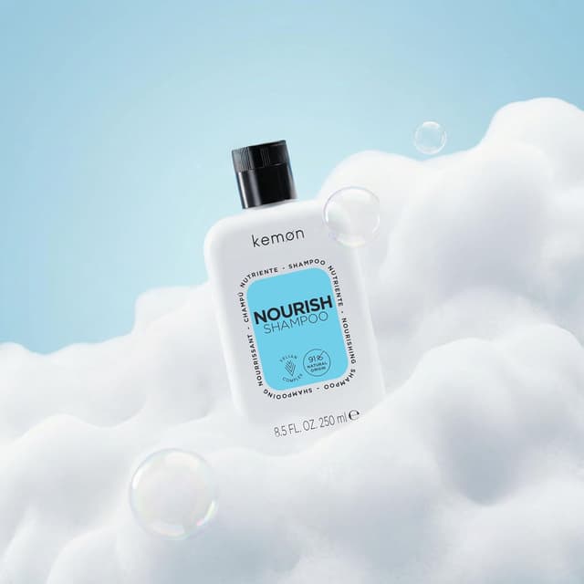 Detalle de Kemon Nourish Shampoo nutriente al burro di karité per capelli secchi, crespi e sfibrati (250 ml)