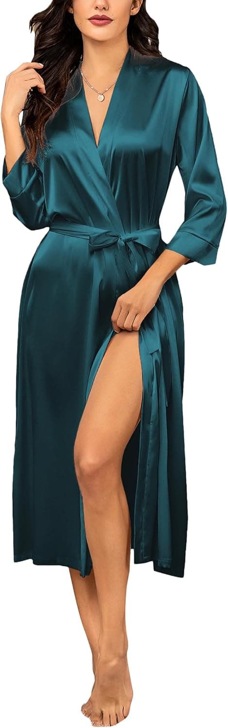 Imagen de Ekouaer Robe de Chambre Satin longue S-XXL en OfertitasTOP