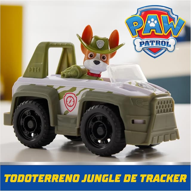 Detalle de Paw Patrol Jungle Cruiser con figura Tracker