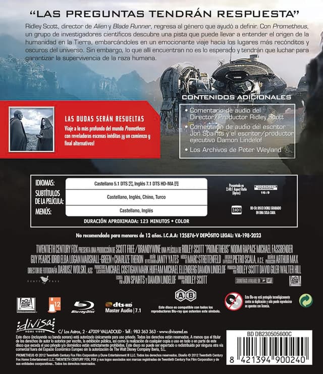 Detalle de Divisa HV Prometheus Blu-ray