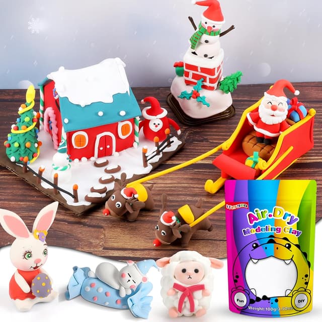 Thumbnail 3 de Air dry modelling clay 100g White Clay