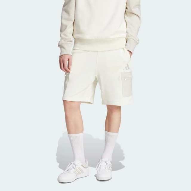 Detalle de Pantalón corto Adidas ALL SZN French Terry Colorblock (blanco)