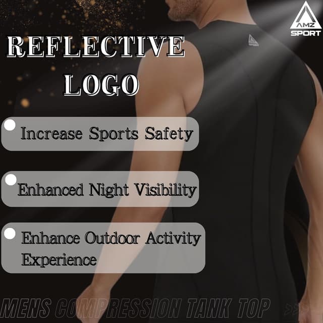 Detalle de AMZSPORT canotta compressione da uomo per palestra e running: supporto e traspirazione