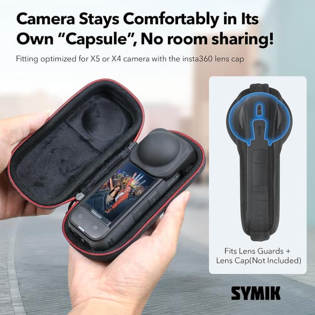 Detalle de Insta360 X5 capsule case with 900D nylon