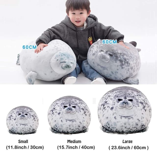 Detalle de RUNYA Blob Seal Pillow plush toy – cute chubby seal hug/napping pillow