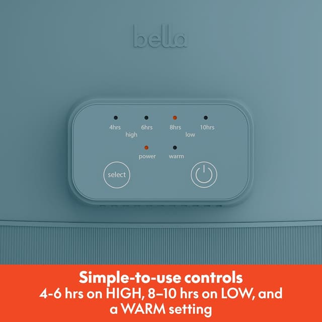 Detalle de Bella 6.0 Qt Programmable Slow Cooker with EverGood Ceramic Nonstick Coating