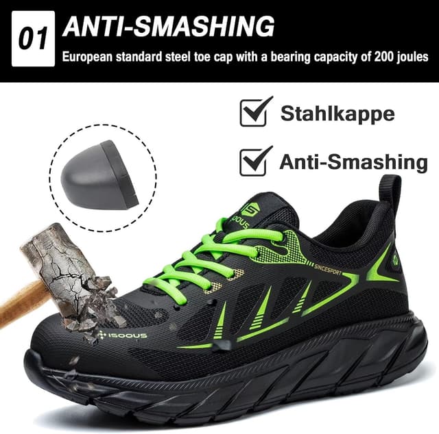 Detalle de ISOOUS Scarpe antinfortunistiche uomo/donna con punta in acciaio e suola in Kevlar