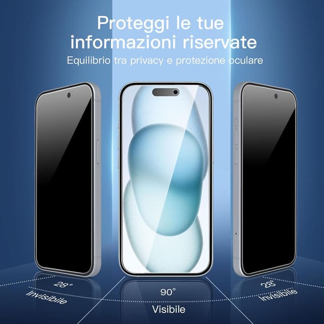 Thumbnail 3 de NEW'C Pellicola Privacy per iPhone 15 6,1″