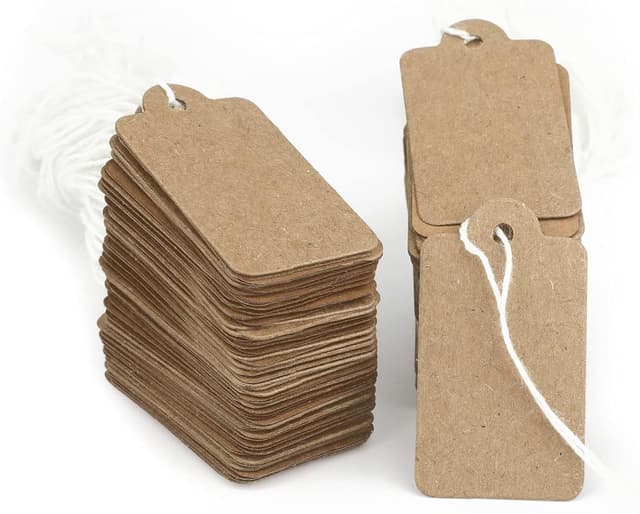 Detalle de jijAcraft 500Pcs Kraft Price Tags 45×25mm 🏷
